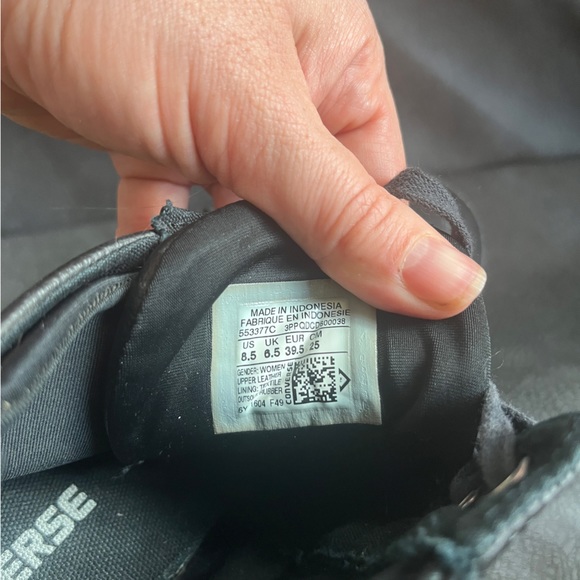 Converse All Star Black Leather high tops - Picture 7 of 8